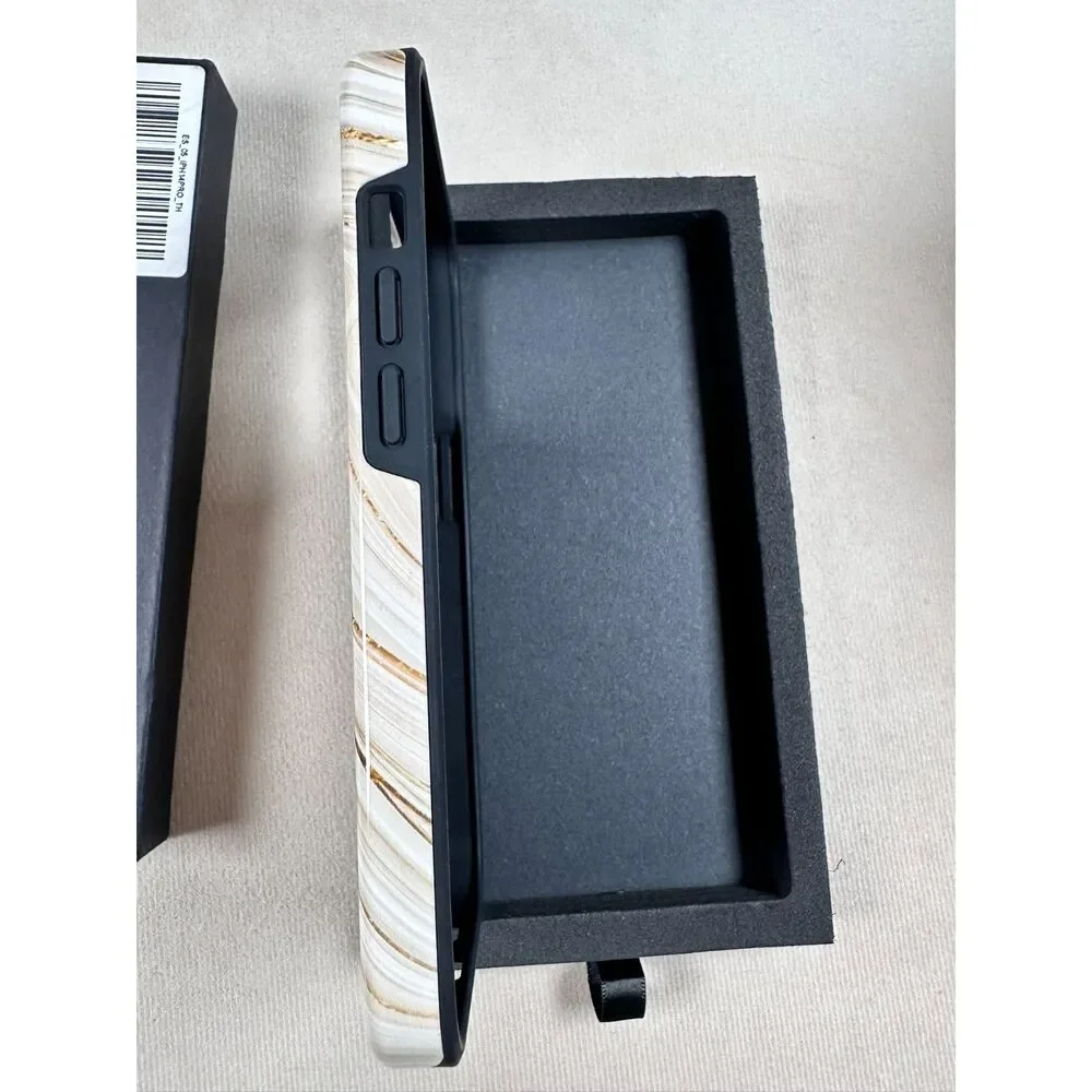 BURGA Full Glam iPhone 14 Pro Tough Case Beige Gold Marble Protective New Box